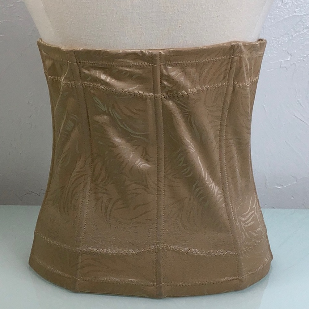 Maidenform Shapewear Waist Clincher Corset boned Nude size Large EUC